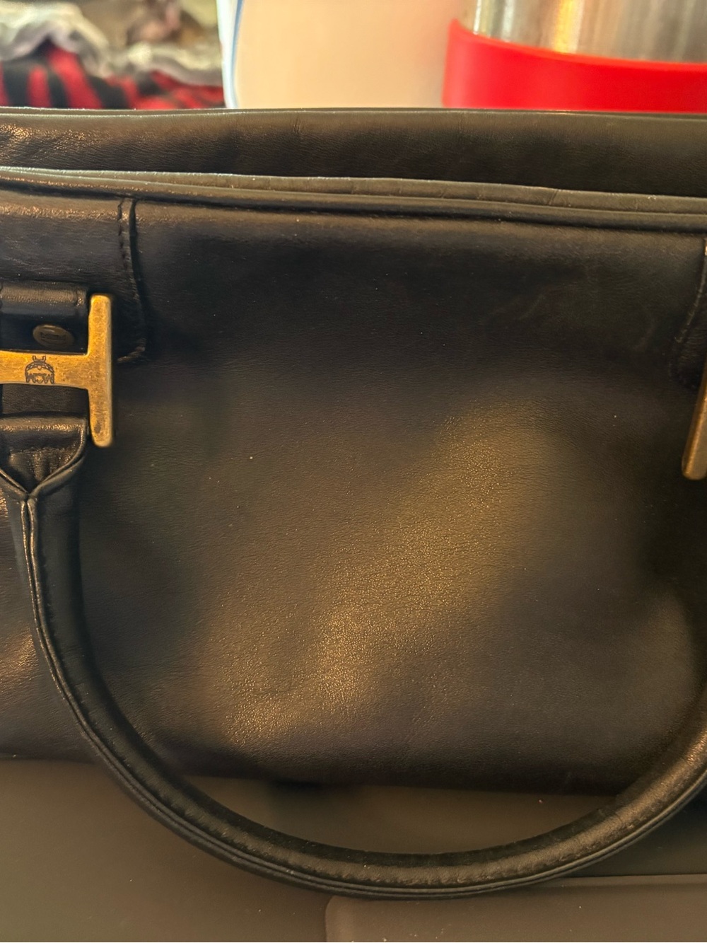 MCM Black Interior with Gold Hardware Logo Patch - Picture 4 of 6